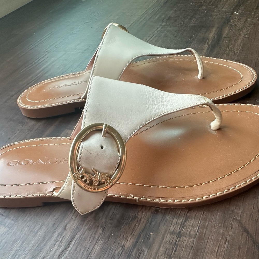 Coach white sandals size 6.5 - Picture 4 of 5